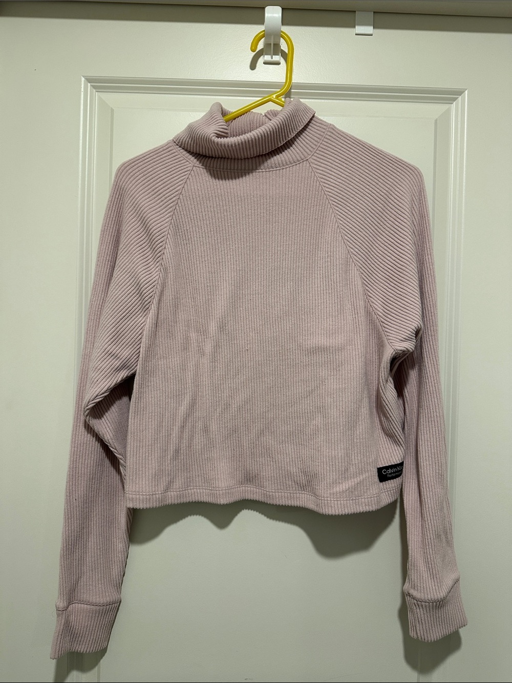 Calvin Klein Light Pink Ribbed Cowl Neck Sweater